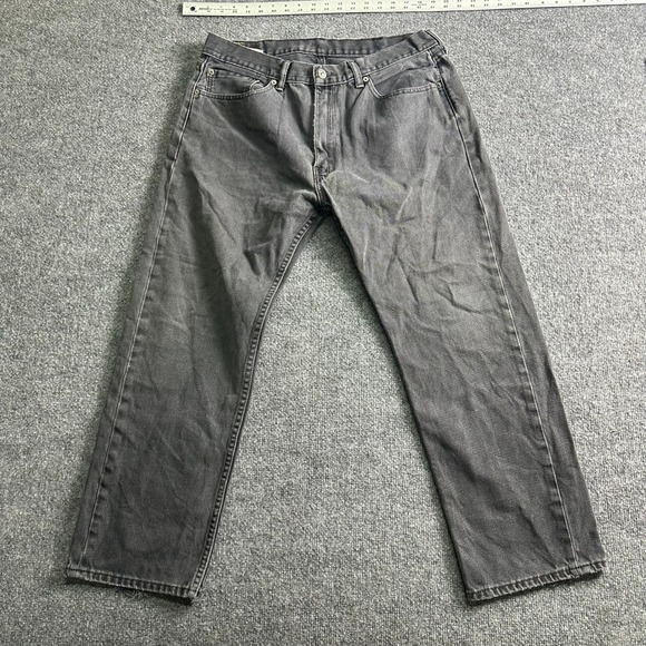 Levi's Other - Levi's Jeans Mens Size 34x26 Black 505 Regular Fit Straight Leg Faded Denim
